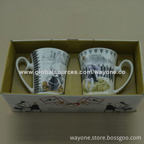 12oz mug set in lay box, popular shape, love design, suitable for gift